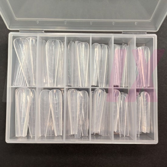 Верхние формы для наращивания ногтей, многоразовые, широкие, с разметкой в боксе, Балерина, 120шт