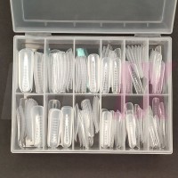 Верхние формы для наращивания ногтей, многоразовые, широкие, с разметкой в боксе, Овал, 120шт