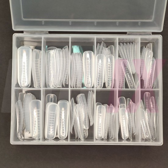 Верхние формы для наращивания ногтей, многоразовые, широкие, с разметкой в боксе, Овал, 120шт