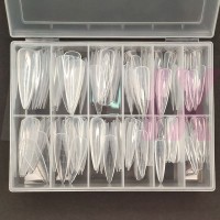 Верхние формы для наращивания ногтей, многоразовые, широкие, с разметкой в боксе, Стилет, 120шт