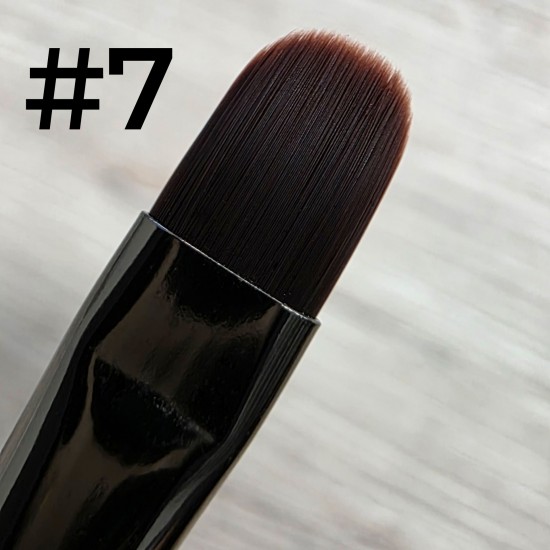 Кисть для геля №7 серая метал с колпачком (в тубе)